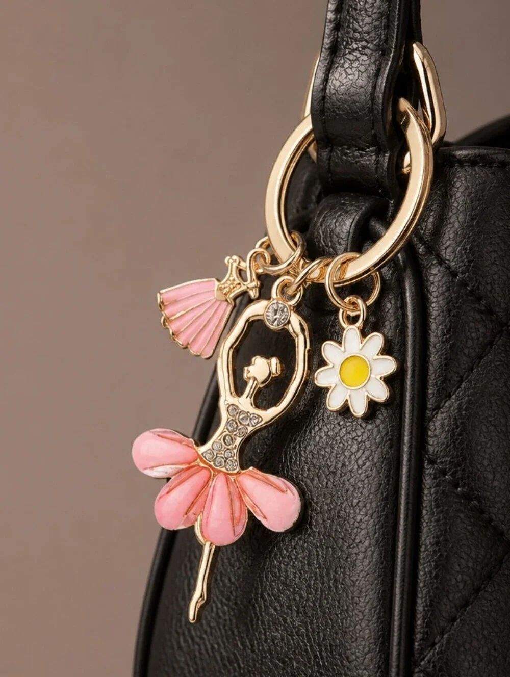 Pink Ballerina Bag Charm Ballet Dancer Keychain Purse Charm Balletcore Gift Idea